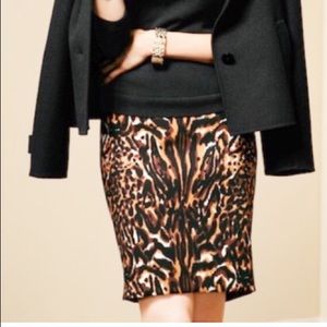 Talbots Animal Print Pencil Skirt